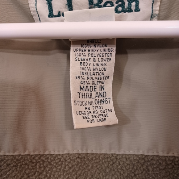LL Bean Beige Parka Coat Winter Fleece/ Quilted Lining Soft & Warm! - Picture 8 of 9